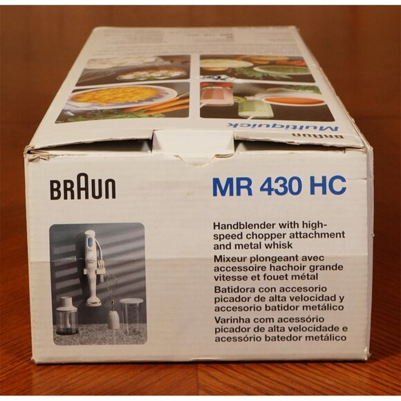 Braun Multiquick 200 watt HandBlender Chopper Model MR430HC Accessories Open Bx - Picture 7 of 8